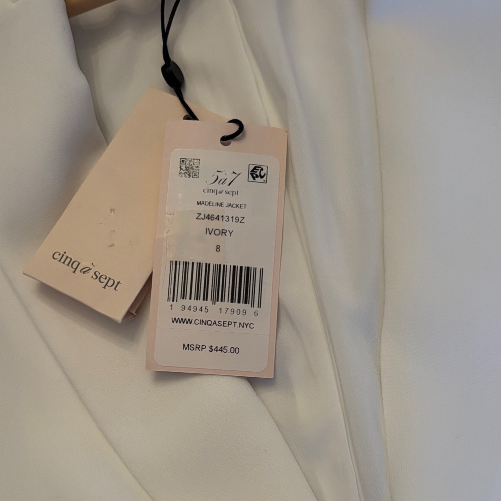 Cinq à Sept White Blazer with Ruffled Sleeves - Picture 5 of 5